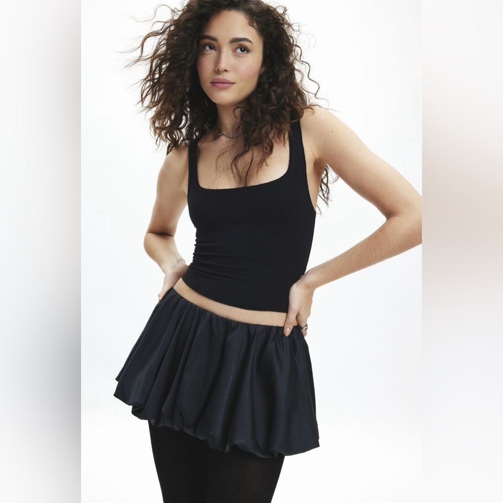 Kimchi Blue Bailey Satin Bubble Hem Micro Skort